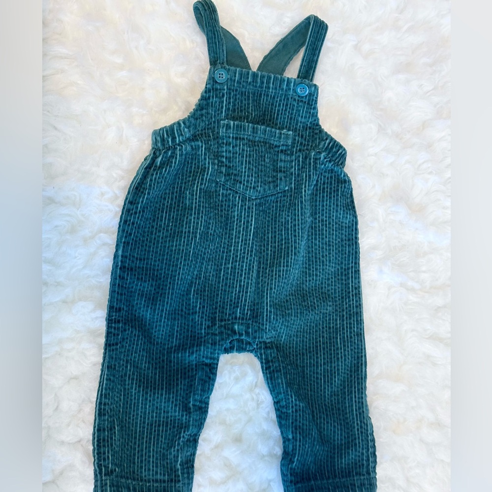 Baby Boys Dark Green Corduroy Overalls Set | Size 6-9m - Picture 2 of 8